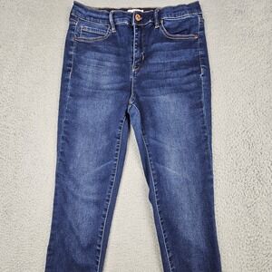 Nicole Miller SOHO Jeans Women 8 Blue High Rise Ankle Skinny Dark Wash Stretch